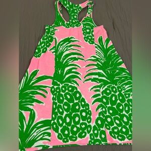 Lilly Pulitzer Monterey Dress Pink Pout Flamenco Size Large Pink Green Pineapple